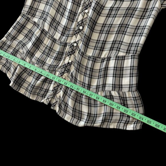 J.Jill Women Plaid Button Front Relaxed Fit Long Sleeve Tiered Peplum Top SZ/ S - Picture 8 of 11